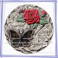 round shaped butterfly and rose wall tile for home deco